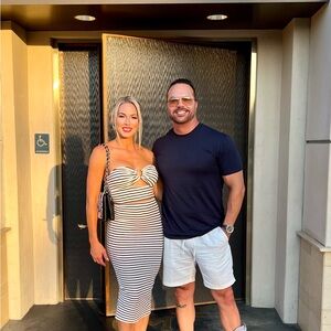 Striped Black and White Midi Skirt & Top Set